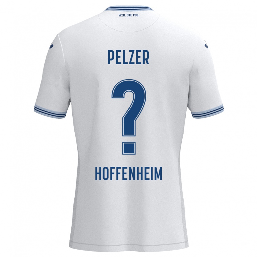 Kandiny Kinder Gianluca Pelzer #0 Weiß Blau Auswärtstrikot Trikot 2024/25 T-Shirt Österreich