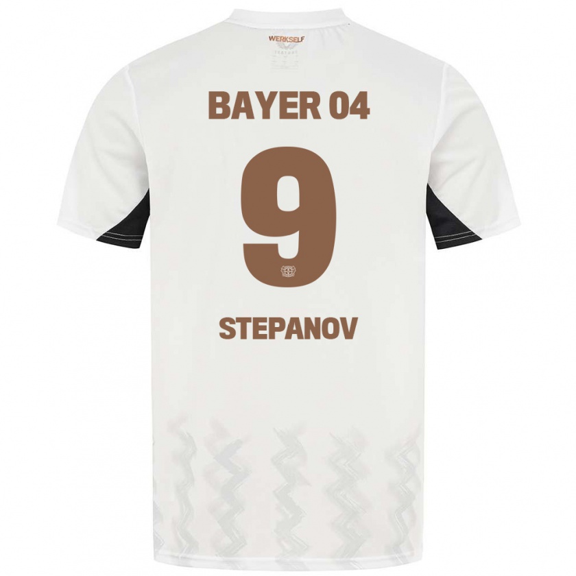 Kandiny Niño Camiseta Artem Stepanov #9 Blanco Negro 2ª Equipación 2024/25 La Camisa