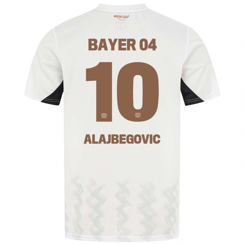 Kandiny Niño Camiseta Kerim Alajbegovic #10 Blanco Negro 2ª Equipación 2024/25 La Camisa