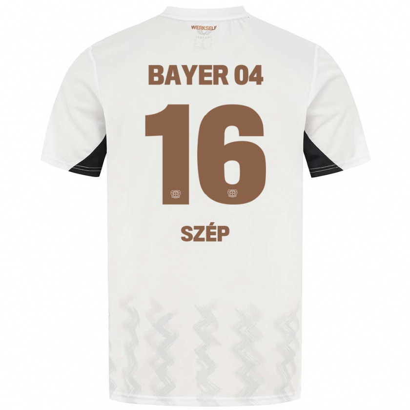 Kandiny Kinder Márton Szép #16 Weiß Schwarz Auswärtstrikot Trikot 2024/25 T-Shirt Österreich