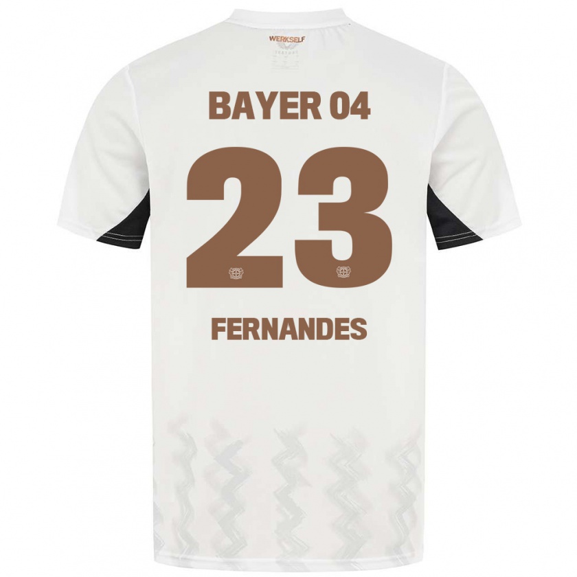 Kandiny Niño Camiseta Tyron Fernandes #23 Blanco Negro 2ª Equipación 2024/25 La Camisa