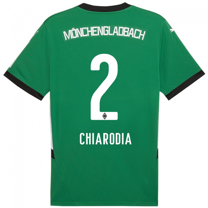 Kandiny Kinderen Fabio Chiarodia #2 Groen Wit Uitshirt Uittenue 2024/25 T-Shirt