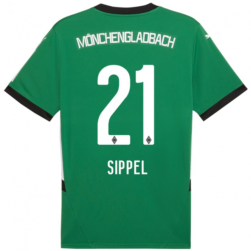 Kandiny Kinderen Tobias Sippel #21 Groen Wit Uitshirt Uittenue 2024/25 T-Shirt