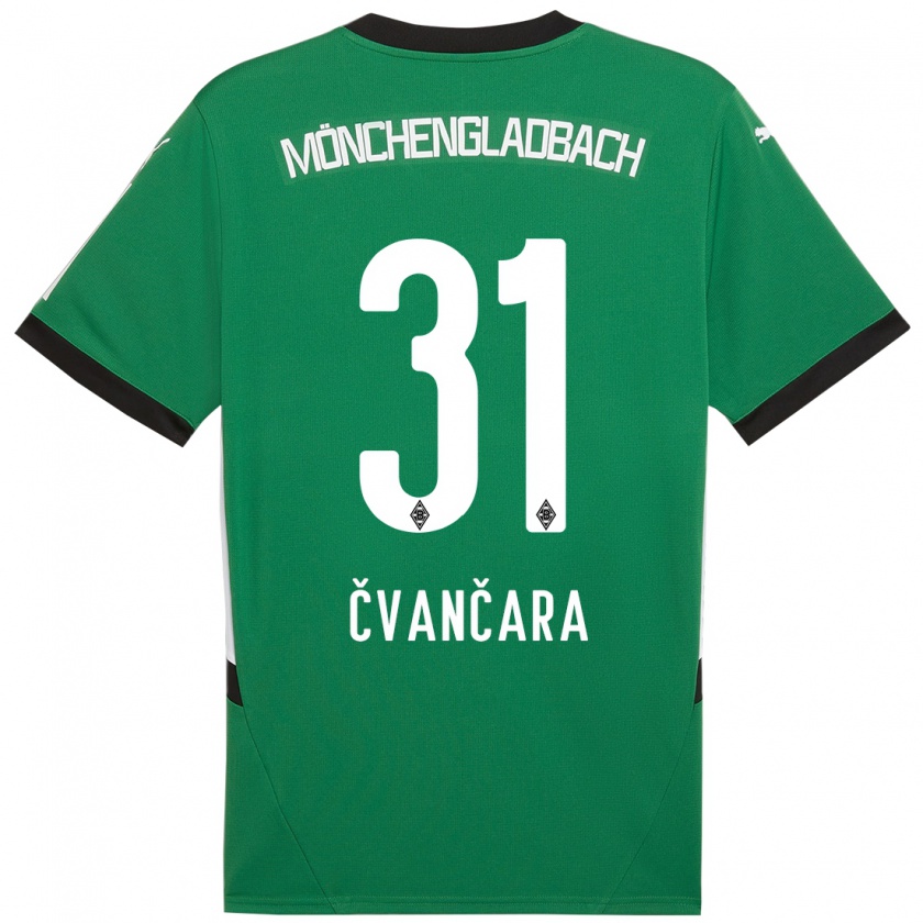 Kandiny Kinderen Tomas Cvancara #31 Groen Wit Uitshirt Uittenue 2024/25 T-Shirt