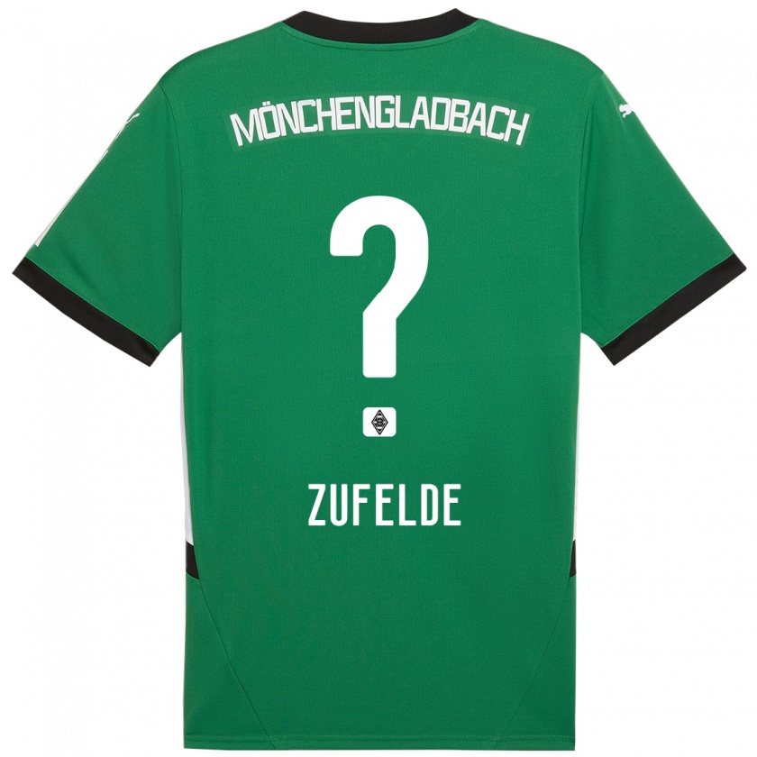 Kandiny Kinderen Isaac Ferreira Zufelde #0 Groen Wit Uitshirt Uittenue 2024/25 T-Shirt