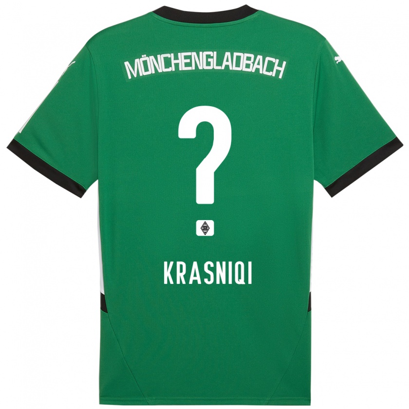 Kandiny Kinder Engjell Krasniqi #0 Grün Weiß Auswärtstrikot Trikot 2024/25 T-Shirt Österreich