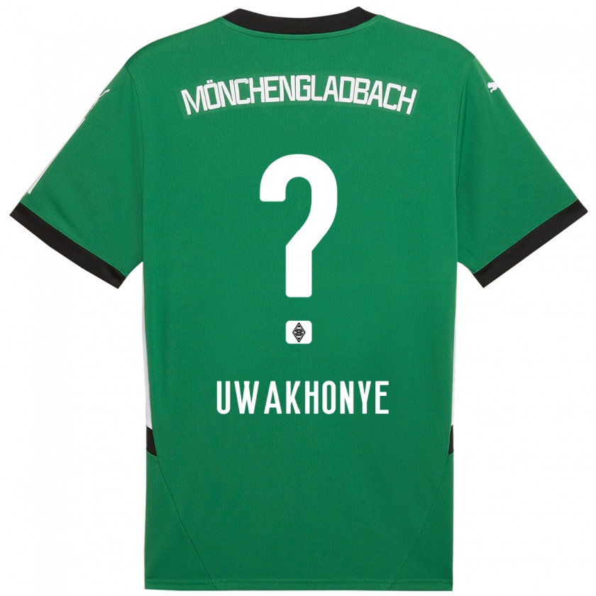 Kandiny Kinderen Josiah Uwakhonye #0 Groen Wit Uitshirt Uittenue 2024/25 T-Shirt