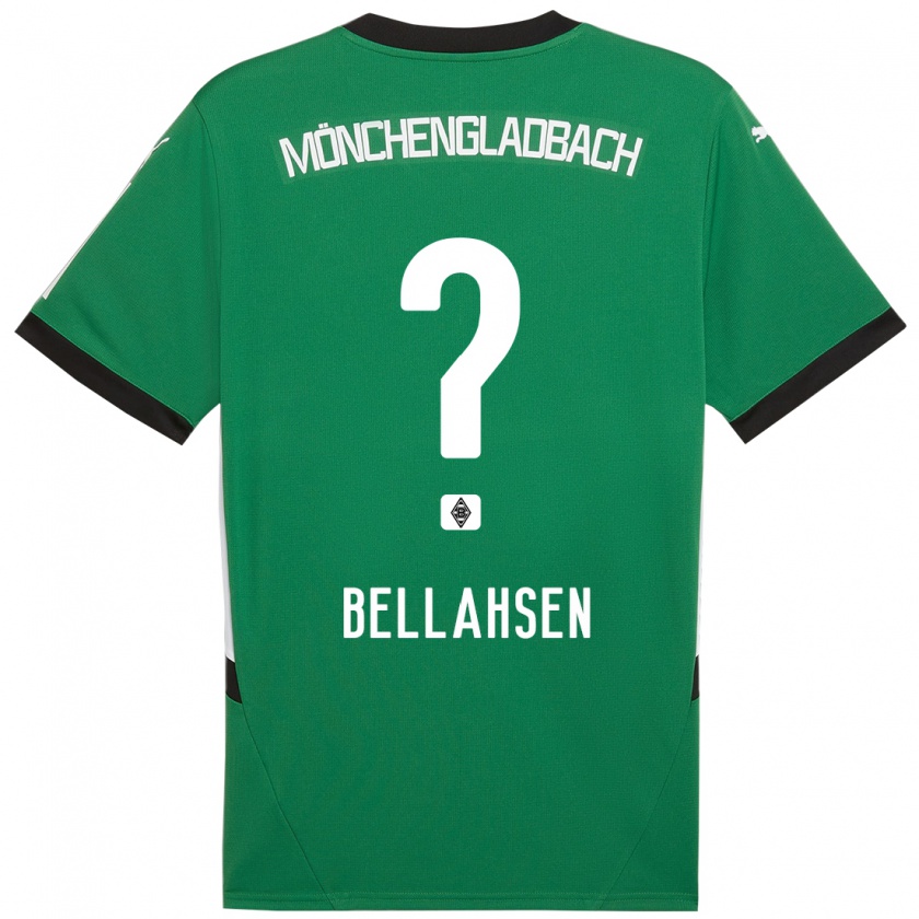 Kandiny Kinderen Joseph Bellahsen #0 Groen Wit Uitshirt Uittenue 2024/25 T-Shirt