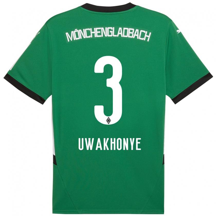 Kandiny Kinderen Joshua Uwakhonye #3 Groen Wit Uitshirt Uittenue 2024/25 T-Shirt België