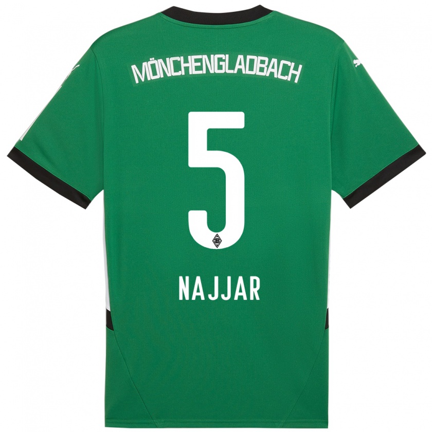 Kandiny Kinderen Jamil Najjar #5 Groen Wit Uitshirt Uittenue 2024/25 T-Shirt