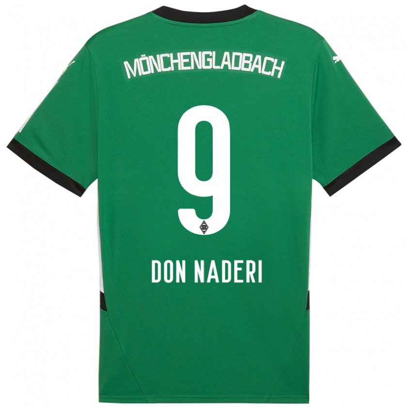 Kandiny Kinderen Ryan Naderi #9 Groen Wit Uitshirt Uittenue 2024/25 T-Shirt