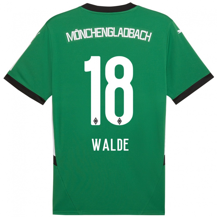 Kandiny Bambino Maglia Simon Walde #18 Verde Bianco Kit Gara Away 2024/25 Maglietta