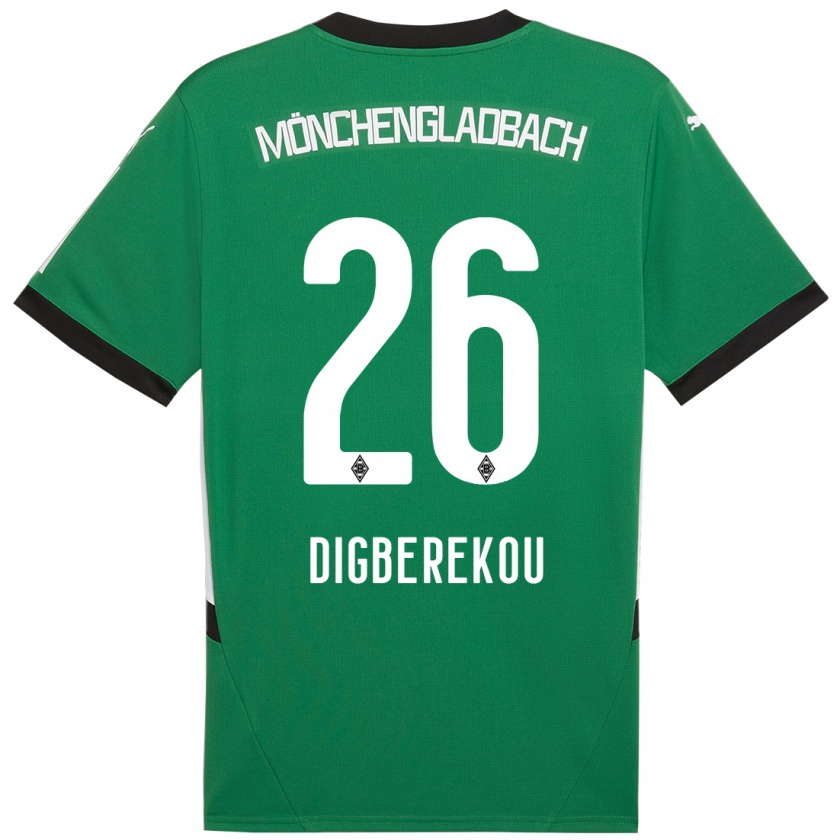 Kandiny Bambino Maglia Ibrahim Digberekou #26 Verde Bianco Kit Gara Away 2024/25 Maglietta