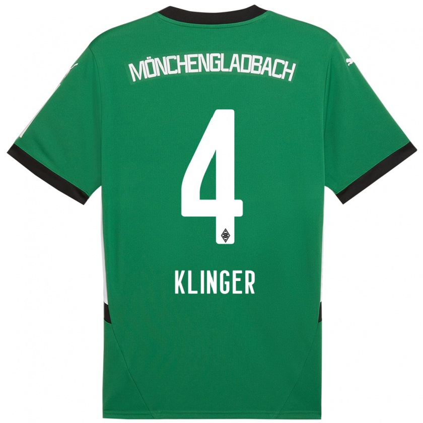 Kandiny Bambino Maglia Nina Klinger #4 Verde Bianco Kit Gara Away 2024/25 Maglietta