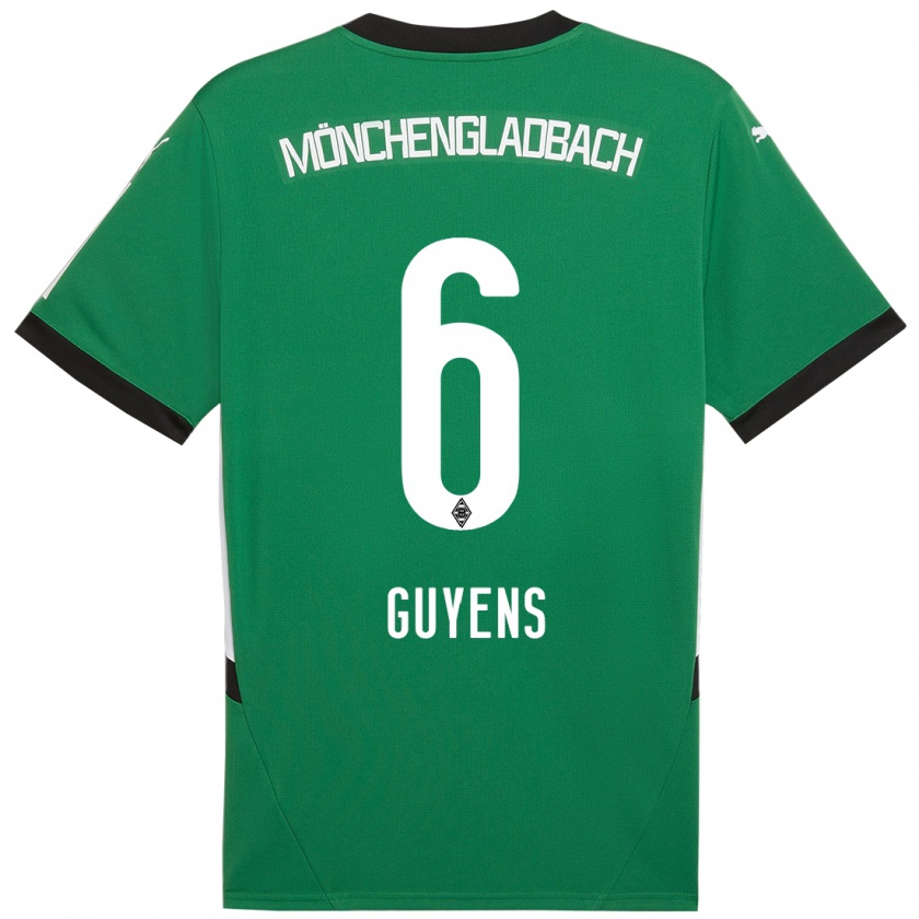 Kandiny Bambino Maglia Emily Guyens #6 Verde Bianco Kit Gara Away 2024/25 Maglietta