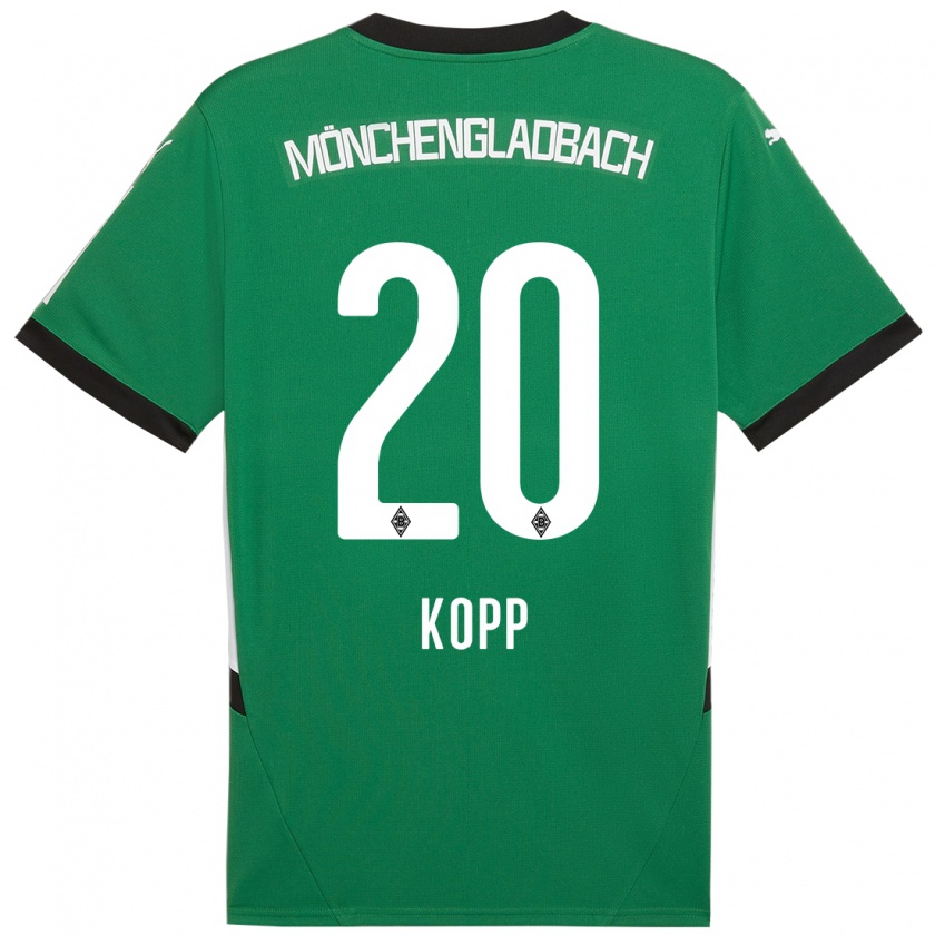 Kandiny Bambino Maglia Leonie Köpp #20 Verde Bianco Kit Gara Away 2024/25 Maglietta