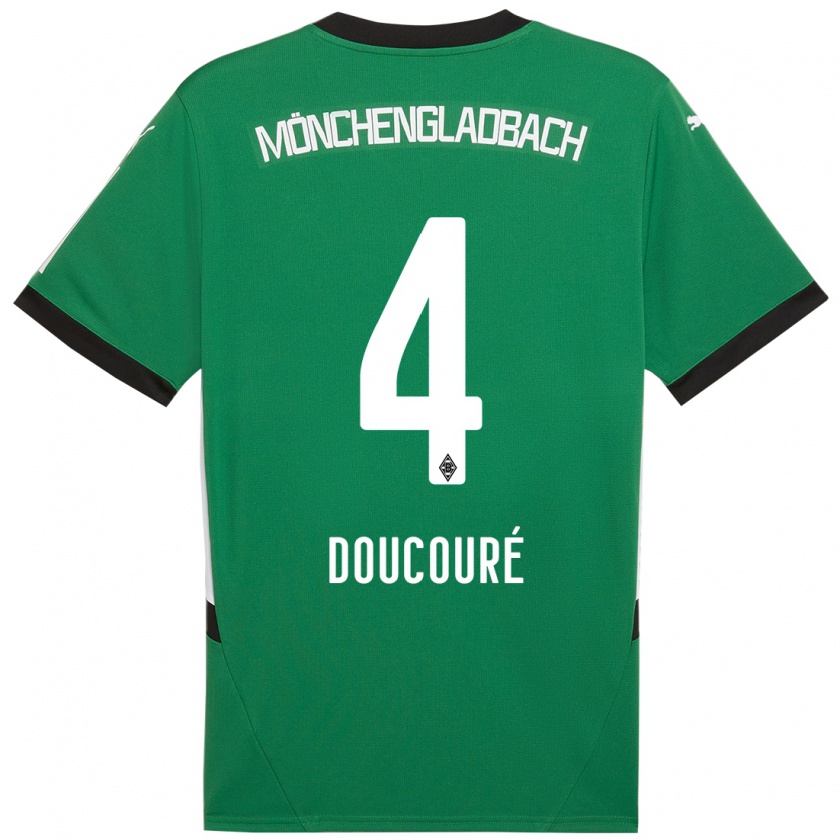 Kandiny Bambino Maglia Mamadou Doucouré #4 Verde Bianco Kit Gara Away 2024/25 Maglietta