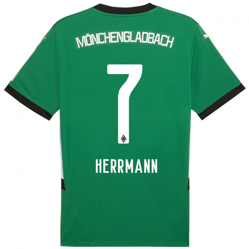 Kandiny Kinderen Patrick Herrmann #7 Groen Wit Uitshirt Uittenue 2024/25 T-Shirt