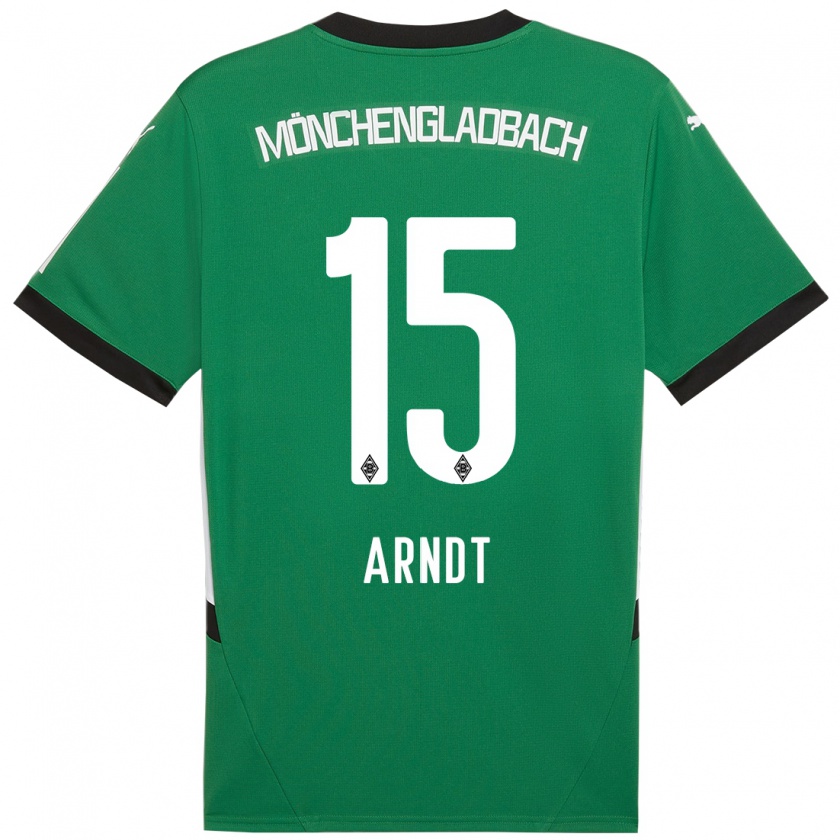 Kandiny Kinderen Leo Arndt #15 Groen Wit Uitshirt Uittenue 2024/25 T-Shirt