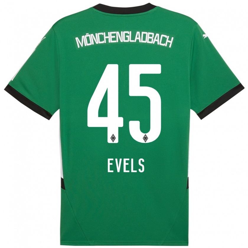 Kandiny Bambino Maglia Emily Evels #45 Verde Bianco Kit Gara Away 2024/25 Maglietta