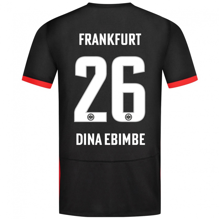 Kandiny Kinderen Junior Dina Ebimbe #26 Zwart Uitshirt Uittenue 2024/25 T-Shirt