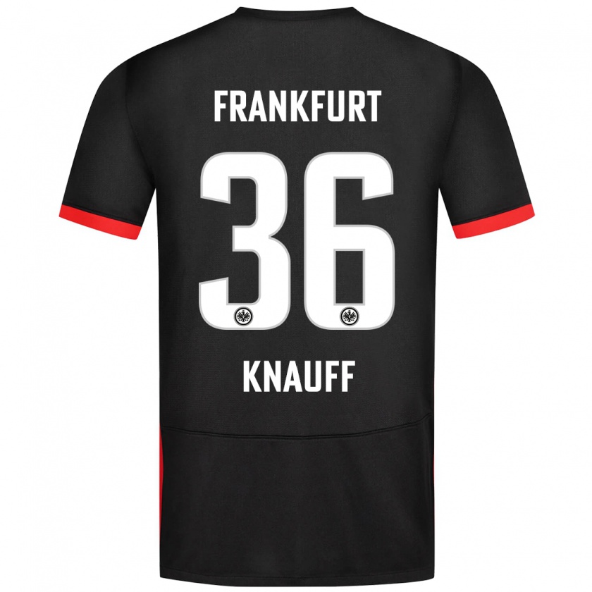 Kandiny Bambino Maglia Ansgar Knauff #36 Nero Kit Gara Away 2024/25 Maglietta