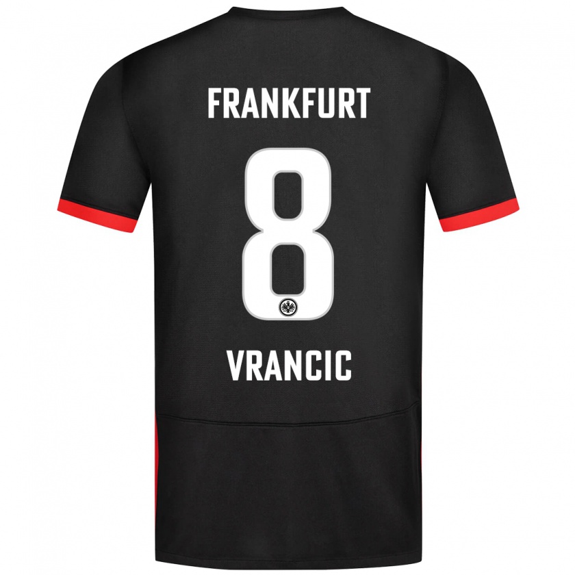 Kandiny Kinderen Mario Vrancic #8 Zwart Uitshirt Uittenue 2024/25 T-Shirt