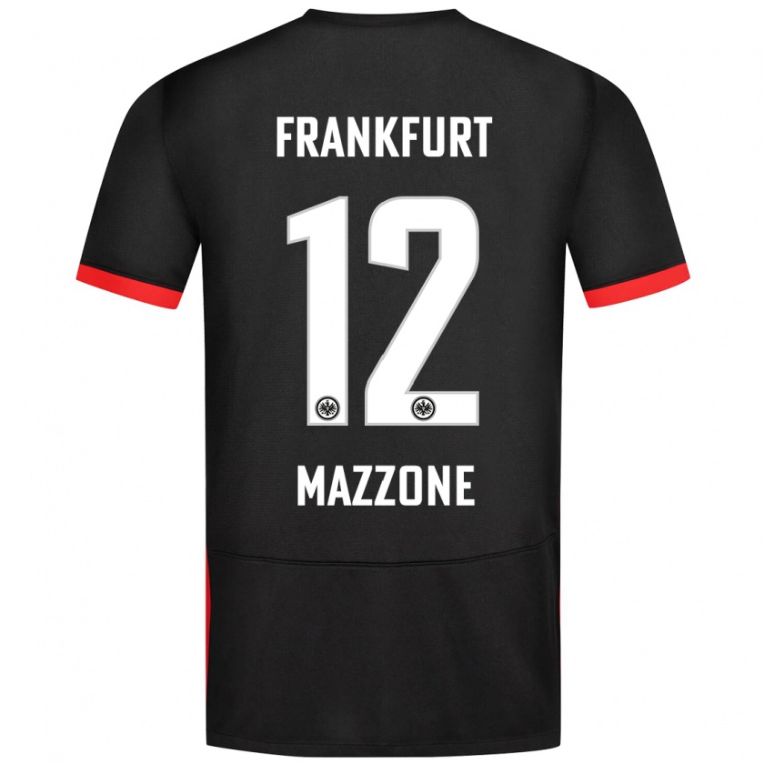 Kandiny Kinderen Matteo Mazzone #12 Zwart Uitshirt Uittenue 2024/25 T-Shirt