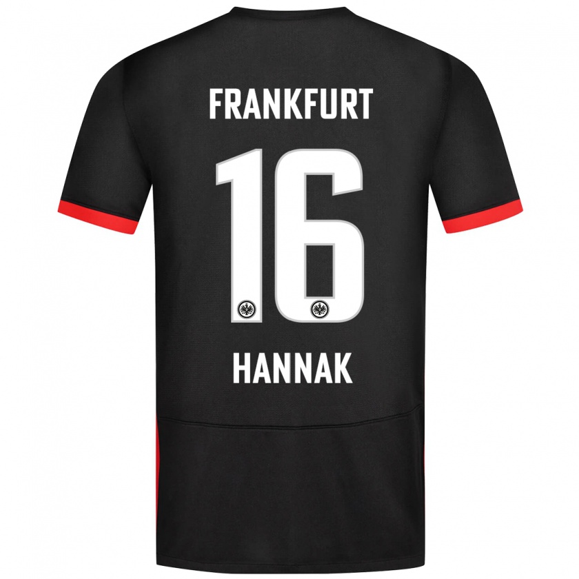 Kandiny Kinderen Tim Hannak #16 Zwart Uitshirt Uittenue 2024/25 T-Shirt