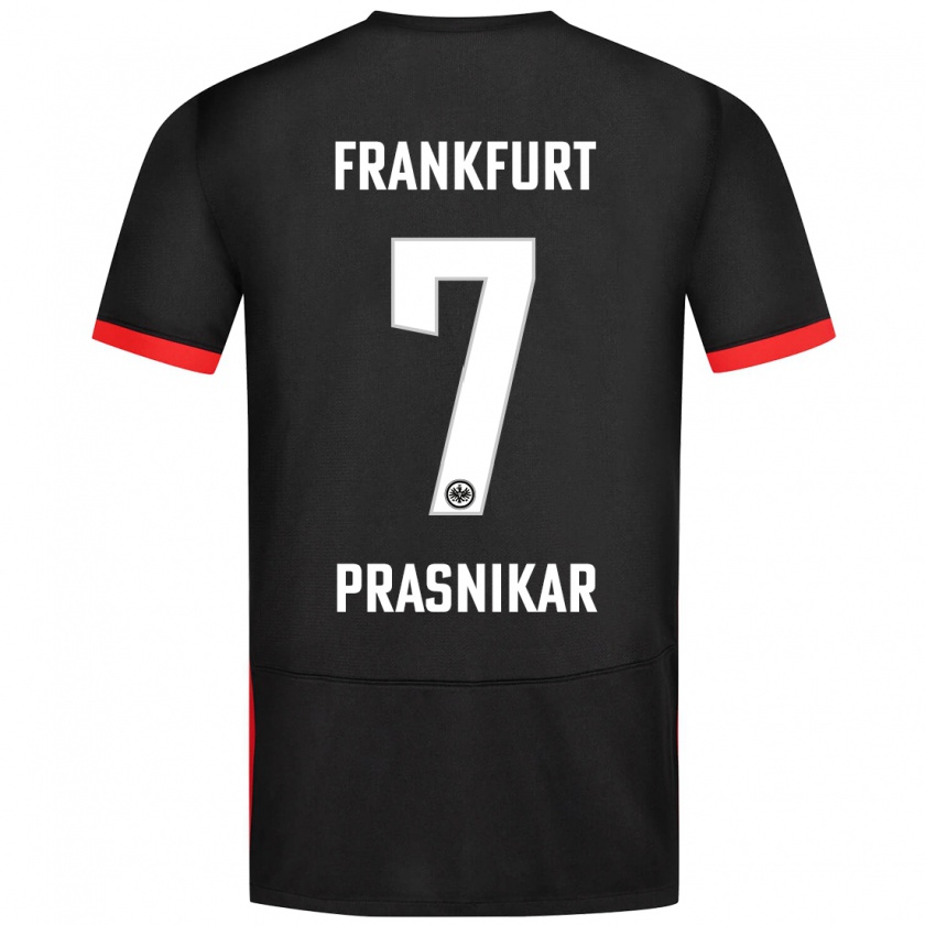 Kandiny Bambino Maglia Lara Prašnikar #7 Nero Kit Gara Away 2024/25 Maglietta