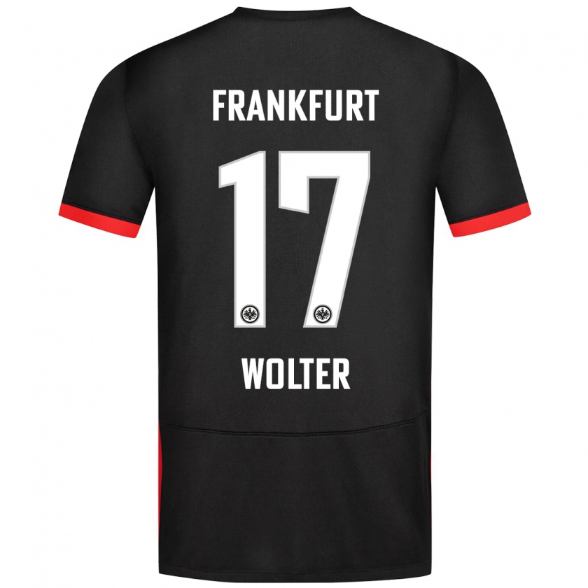 Kandiny Niño Camiseta Pia-Sophie Wolter #17 Negro 2ª Equipación 2024/25 La Camisa México