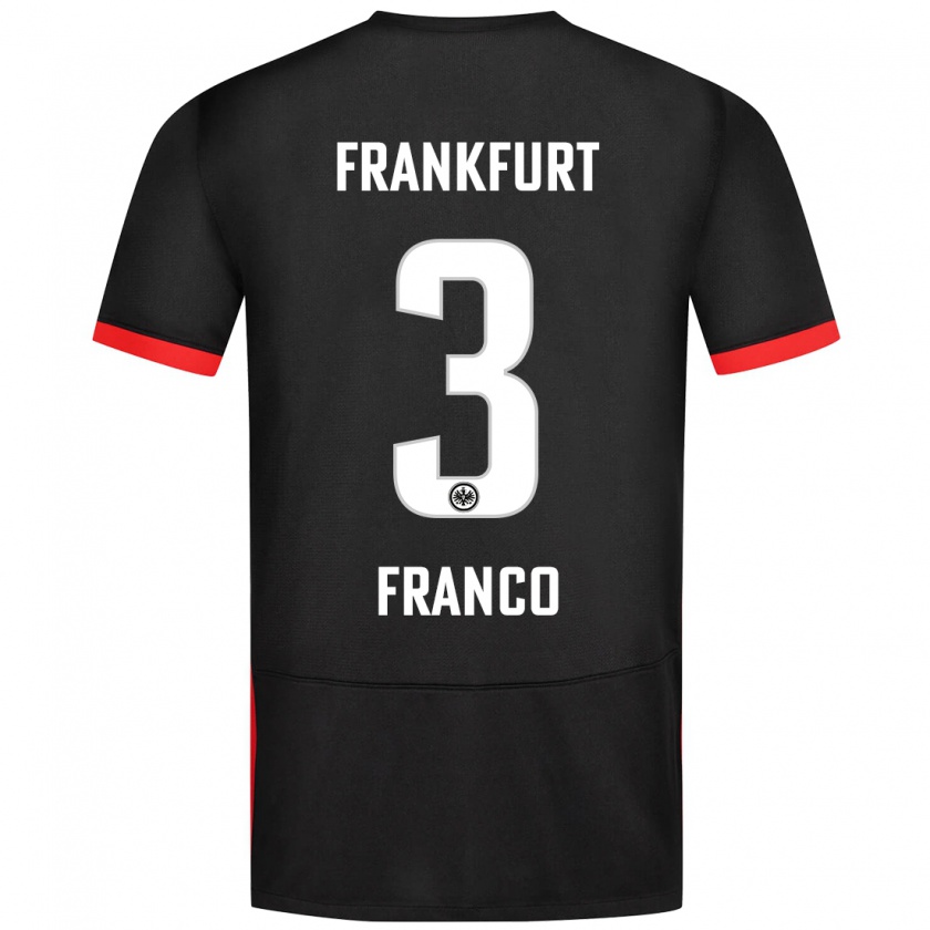 Kandiny Bambino Maglia Giuseppe Franco #3 Nero Kit Gara Away 2024/25 Maglietta