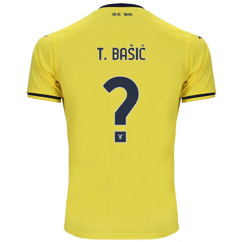 Kandiny Bambino Maglia Toma Bašić #0 Giallo Kit Gara Away 2024/25 Maglietta