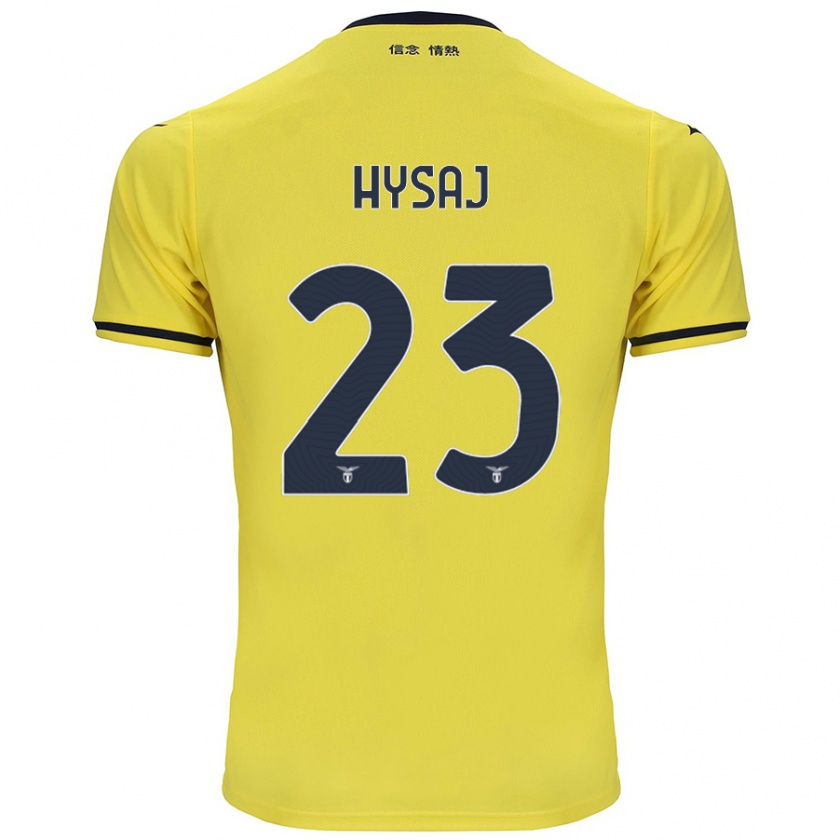 Kandiny Bambino Maglia Elseid Hysaj #23 Giallo Kit Gara Away 2024/25 Maglietta