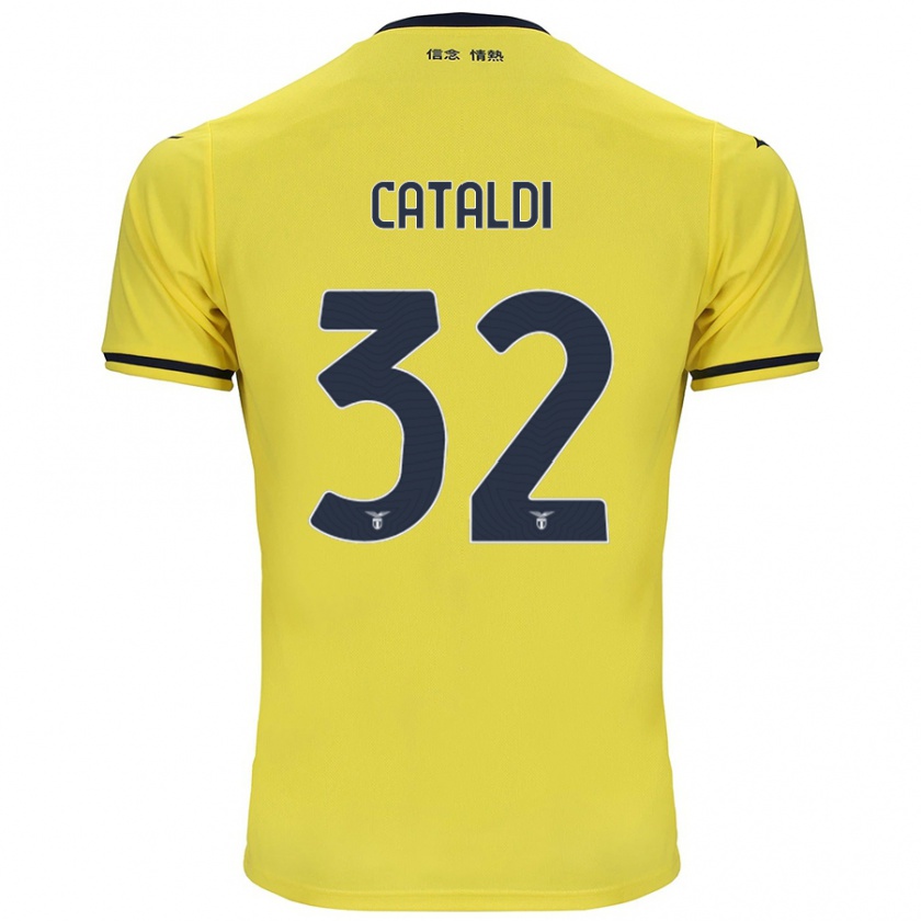 Kandiny Kinderen Danilo Cataldi #32 Geel Uitshirt Uittenue 2024/25 T-Shirt