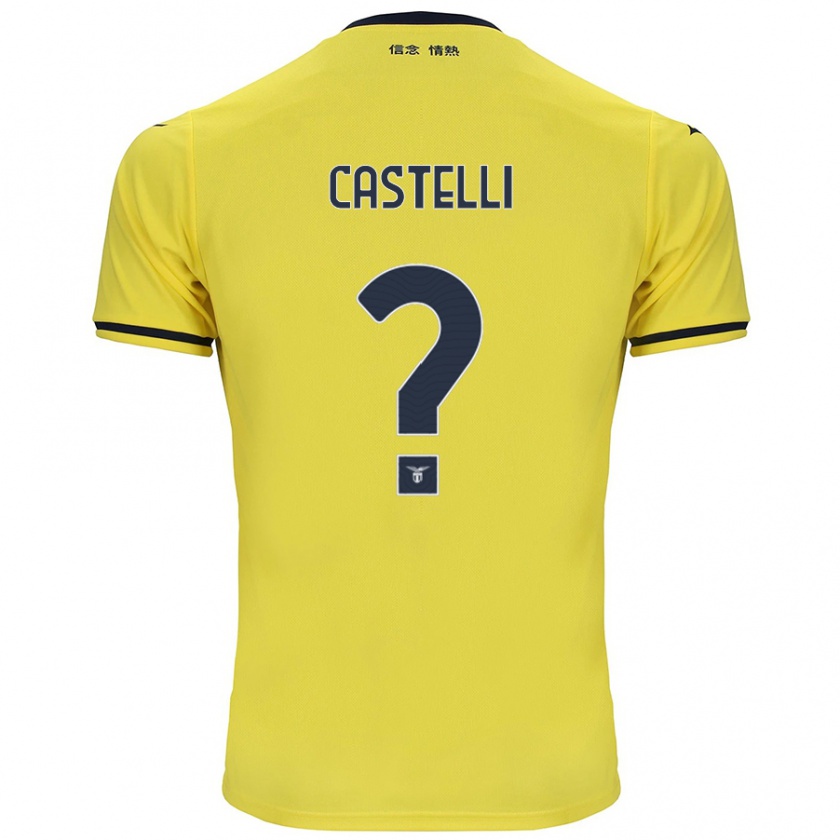 Kandiny Kinder Valerio Castelli #0 Gelb Auswärtstrikot Trikot 2024/25 T-Shirt Österreich