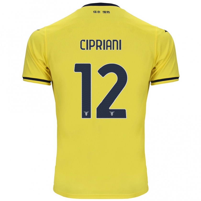 Kandiny Bambino Maglia Alessio Cipriani #12 Giallo Kit Gara Away 2024/25 Maglietta