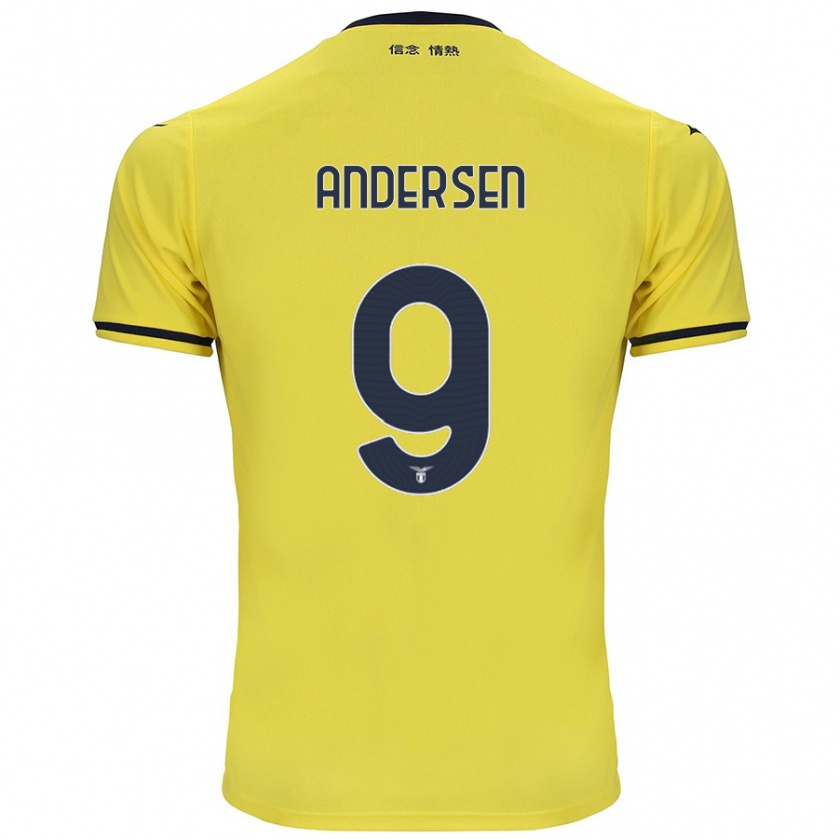 Kandiny Kinderen Signe Holt Andersen #9 Geel Uitshirt Uittenue 2024/25 T-Shirt