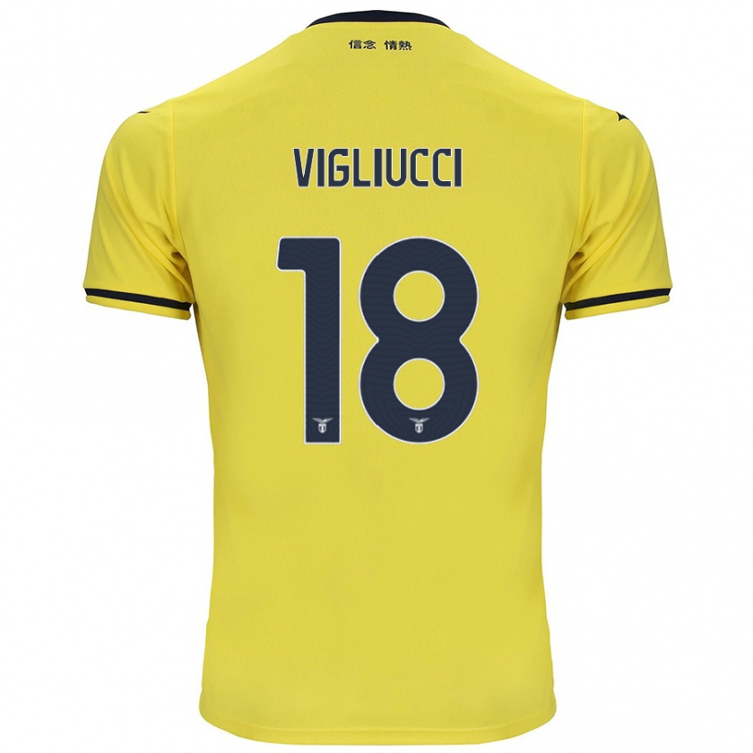 Kandiny Kinder Chiara Vigliucci #18 Gelb Auswärtstrikot Trikot 2024/25 T-Shirt Österreich