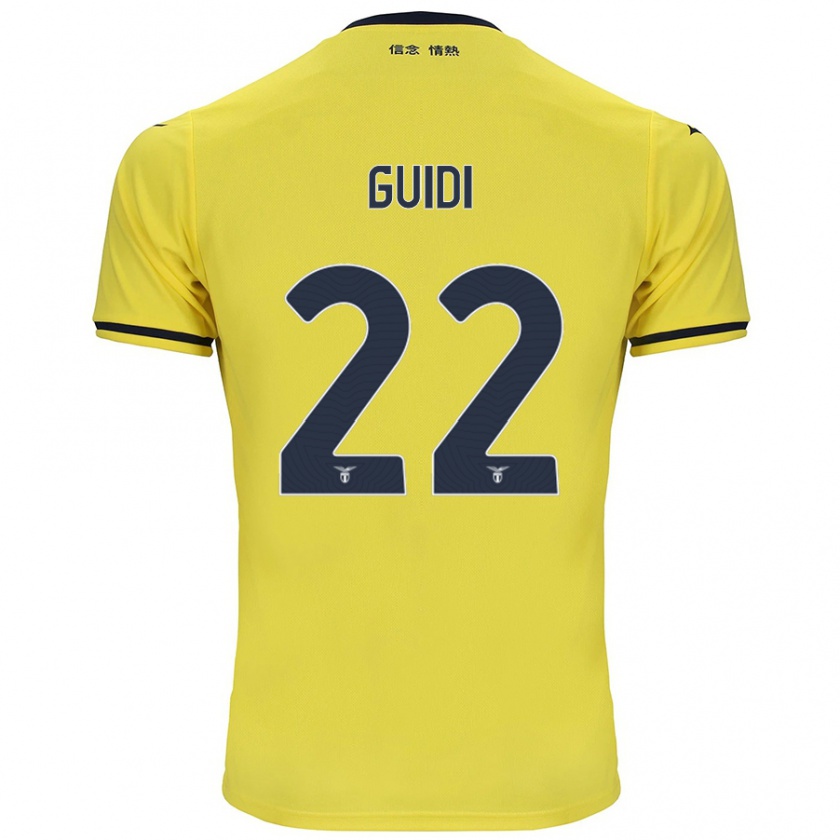 Kandiny Bambino Maglia Emma Guidi #22 Giallo Kit Gara Away 2024/25 Maglietta