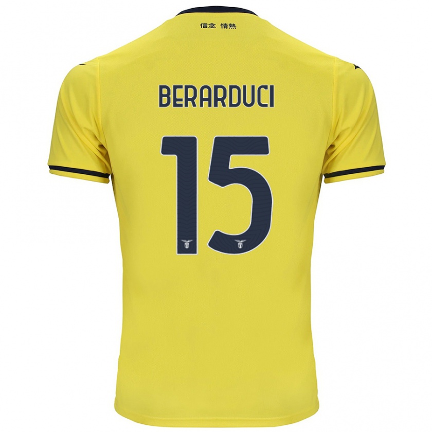 Kandiny Bambino Maglia Martina Berarduci #15 Giallo Kit Gara Away 2024/25 Maglietta