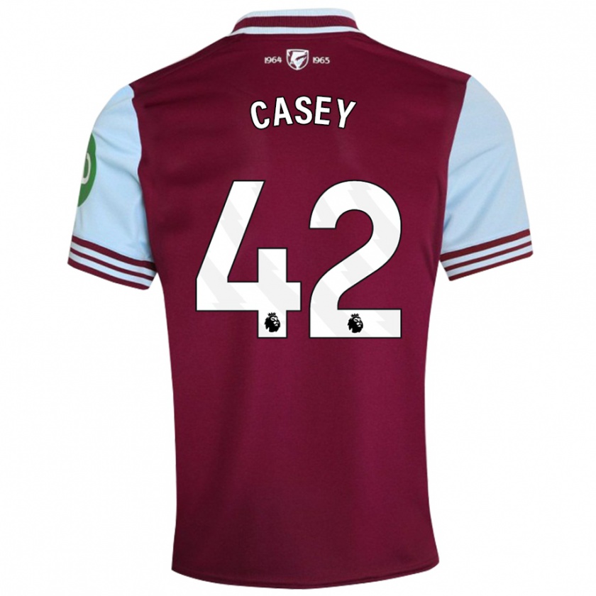 Kandiny Uomo Maglia Kaelan Casey #42 Rosso Scuro Kit Gara Home 2024/25 Maglietta