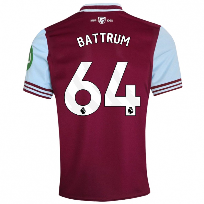 Kandiny Uomo Maglia Ryan Battrum #64 Rosso Scuro Kit Gara Home 2024/25 Maglietta