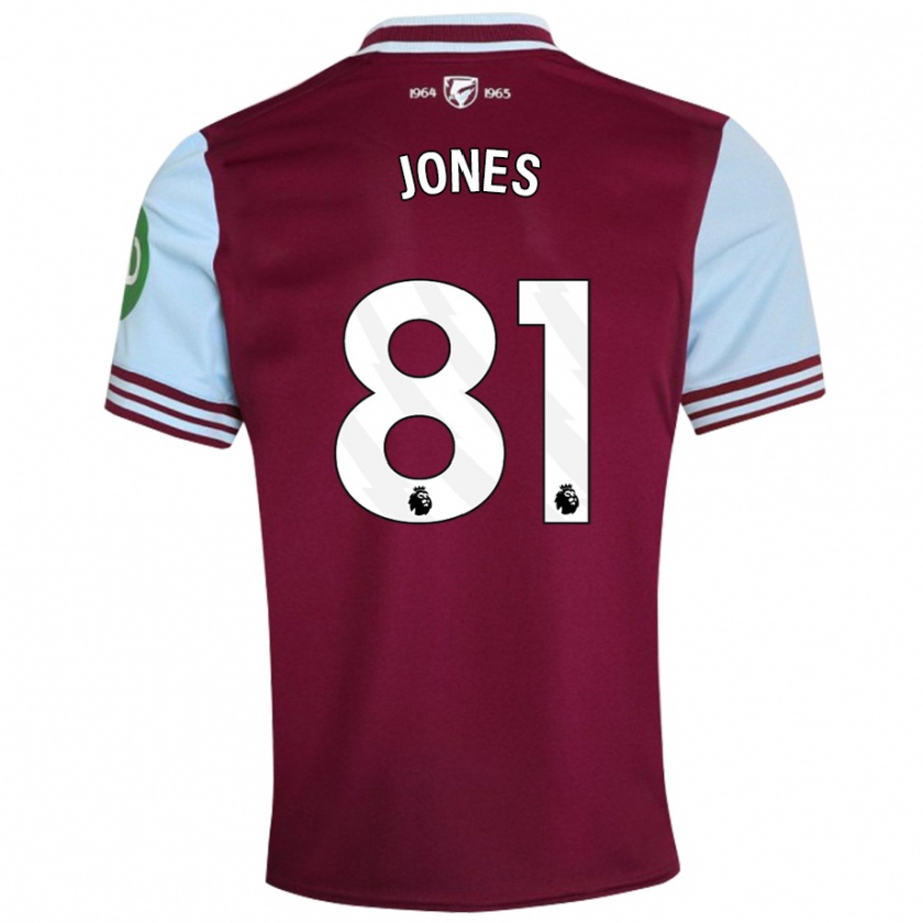 Kandiny Heren Liam Jones #81 Donkerrood Thuisshirt Thuistenue 2024/25 T-Shirt