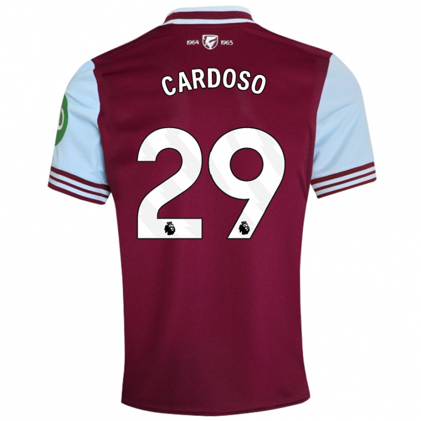 Kandiny Heren Goncalo Cardoso #29 Donkerrood Thuisshirt Thuistenue 2024/25 T-Shirt