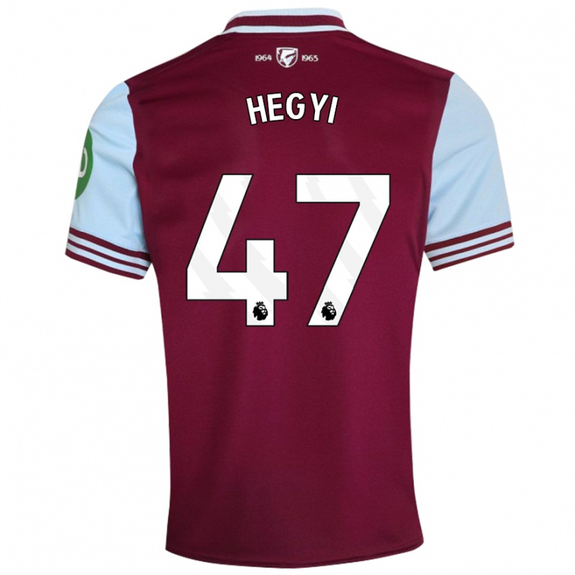 Kandiny Uomo Maglia Krisztian Hegyi #47 Rosso Scuro Kit Gara Home 2024/25 Maglietta