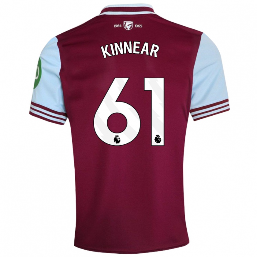 Kandiny Heren Brian Kinnear #61 Donkerrood Thuisshirt Thuistenue 2024/25 T-Shirt