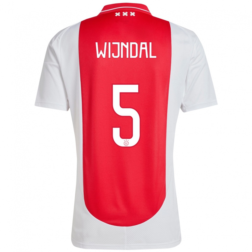 Kandiny Hombre Camiseta Owen Wijndal #5 Rojo Blanco 1ª Equipación 2024/25 La Camisa México