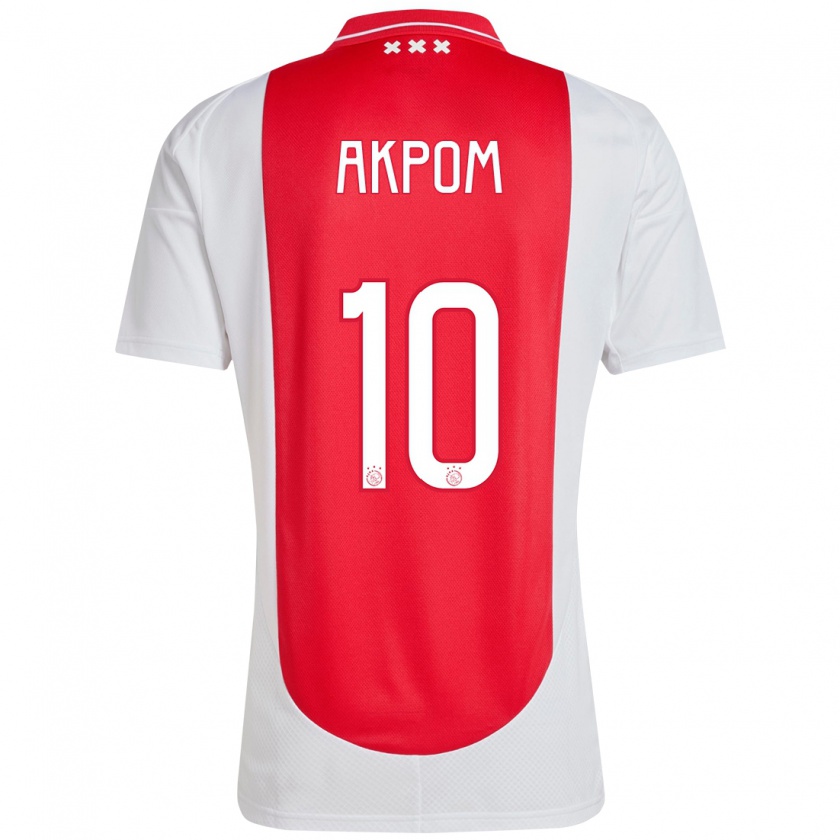 Kandiny Hombre Camiseta Chuba Akpom #10 Rojo Blanco 1ª Equipación 2024/25 La Camisa México