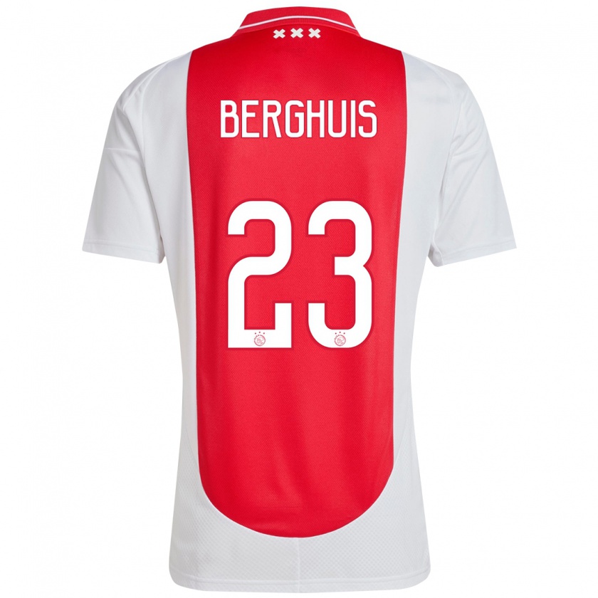 Kandiny Hombre Camiseta Steven Berghuis #23 Rojo Blanco 1ª Equipación 2024/25 La Camisa México